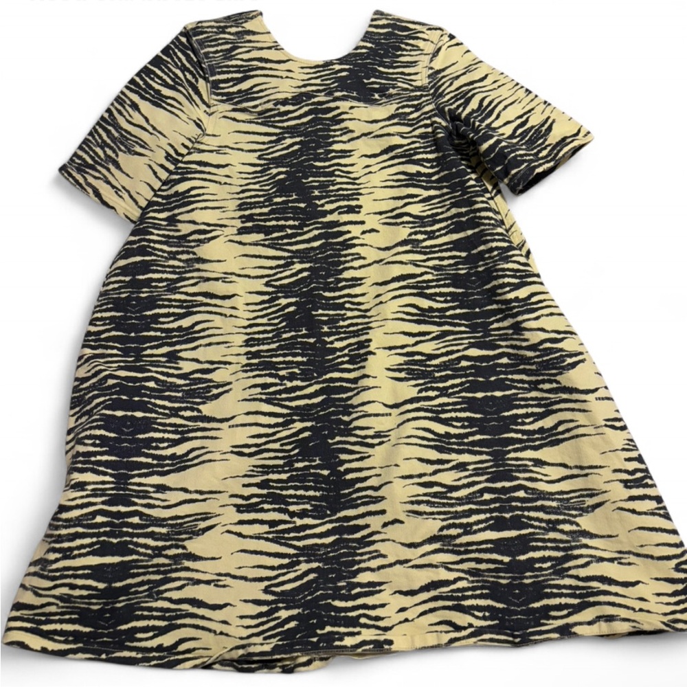 Ganni Zebra Print Mini Dress - Black and Cream